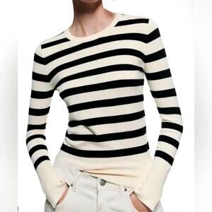 Zara Striped Knit Top Size L